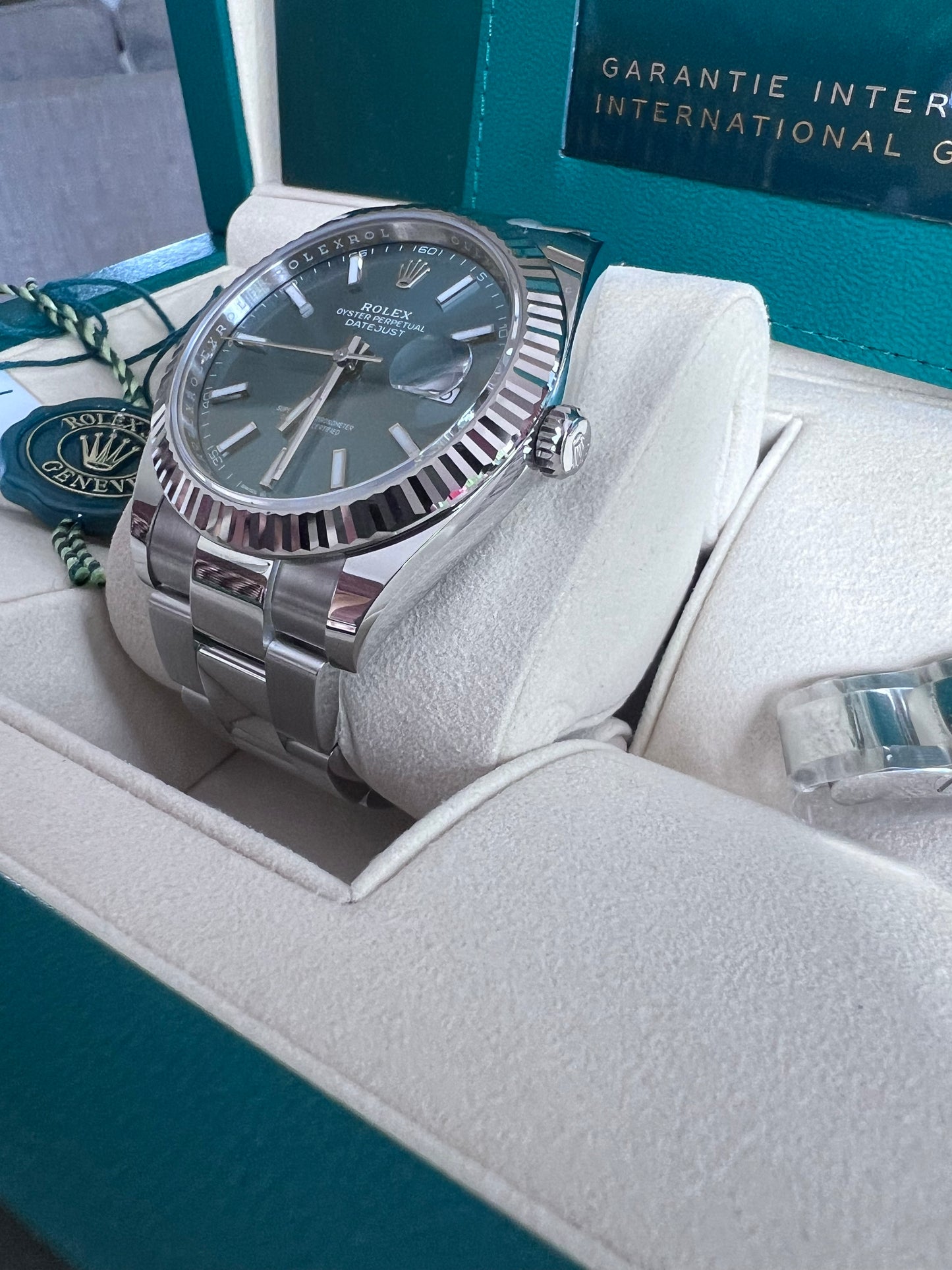 Rolex Datejust 41mm Mint Green Dial, 2024, New, Full Set 126334