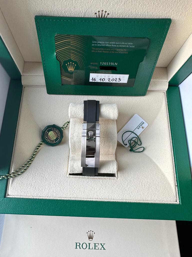 Rolex Daytona Oysterflex White Gold Diamond Dot 2023 New Reference 126519LN New Full Set
