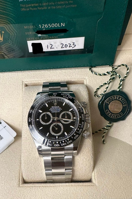 Rolex Daytona Black Dial New Release 126500LN 2023 New Full Set