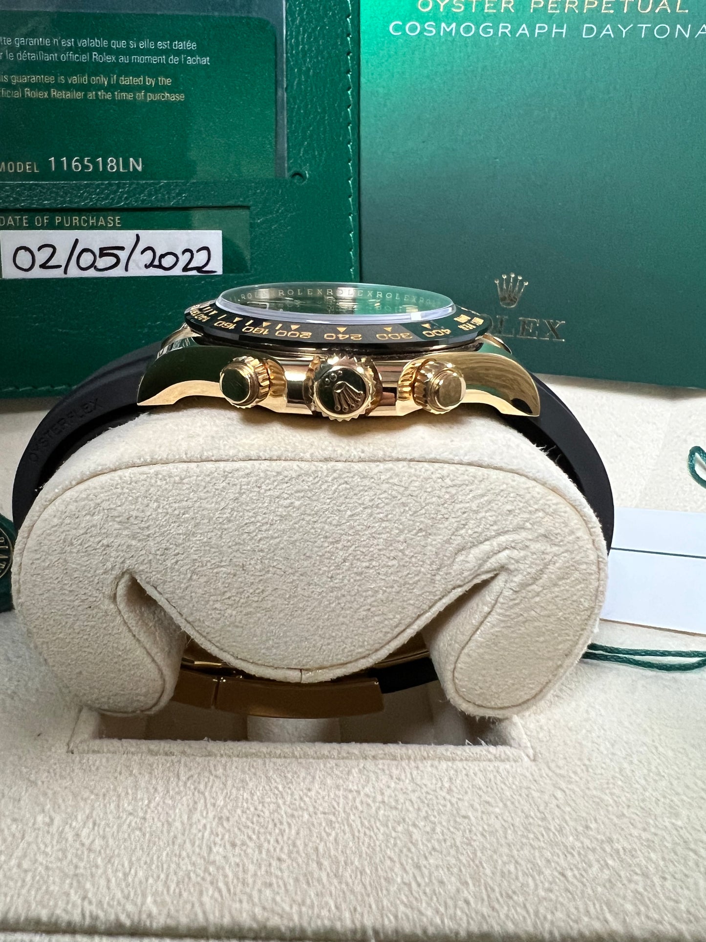 Rolex Cosmograph Daytona Oysterflex Yellow Gold Black Dial 2022 New Full Set