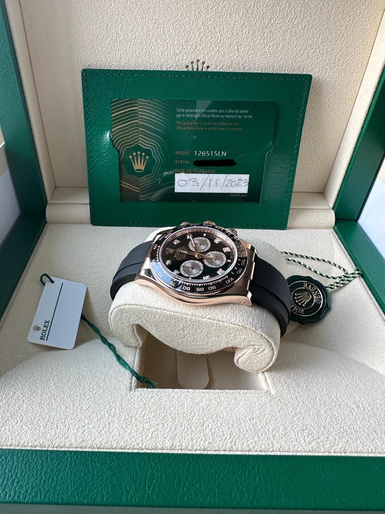 Rolex Daytona Oysterflex Rose Gold Diamond Dot 2023 126515LN New Reference