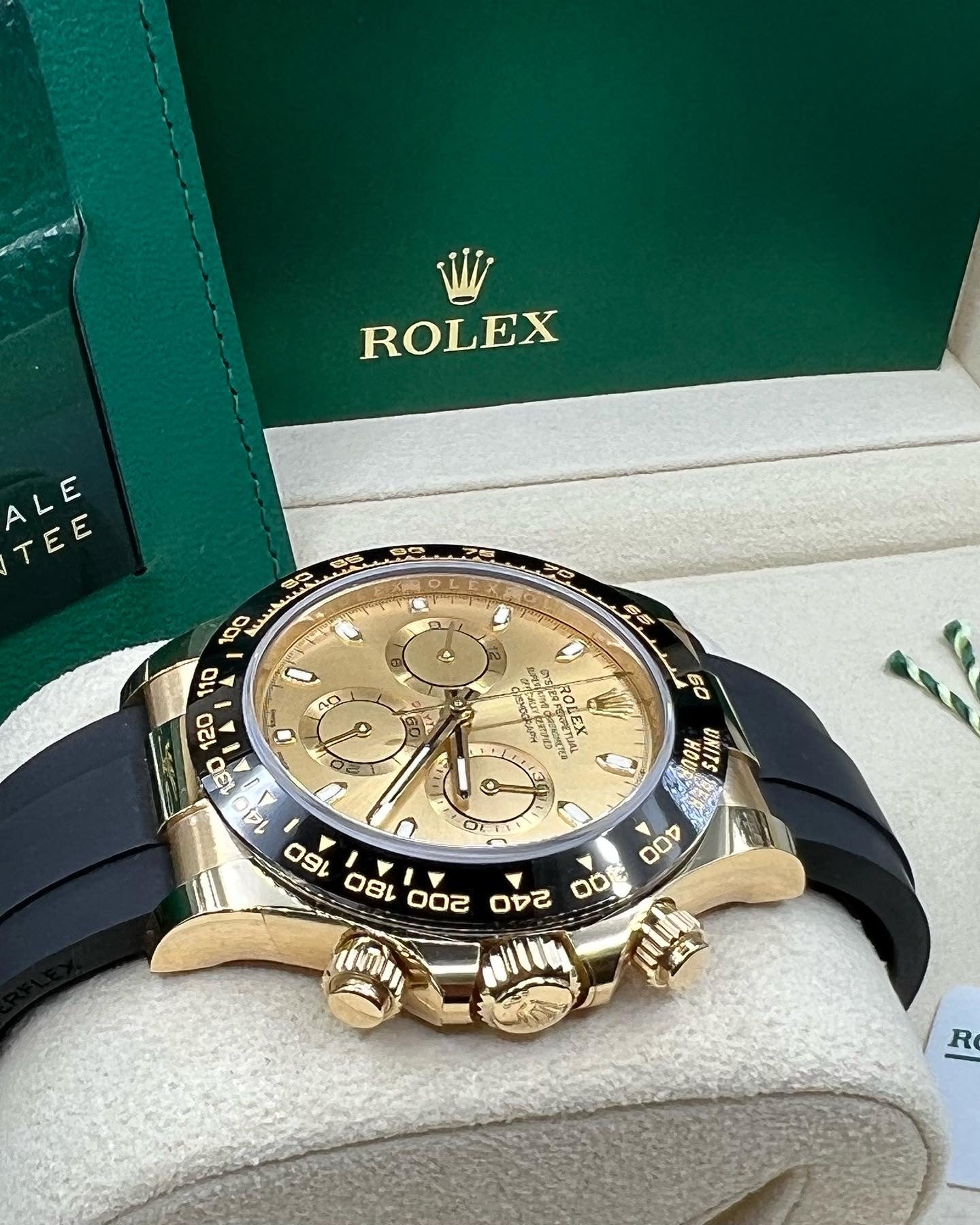 Rolex Daytona Oysterflex Yellow Gold Champagne Dial 116518LN 2023