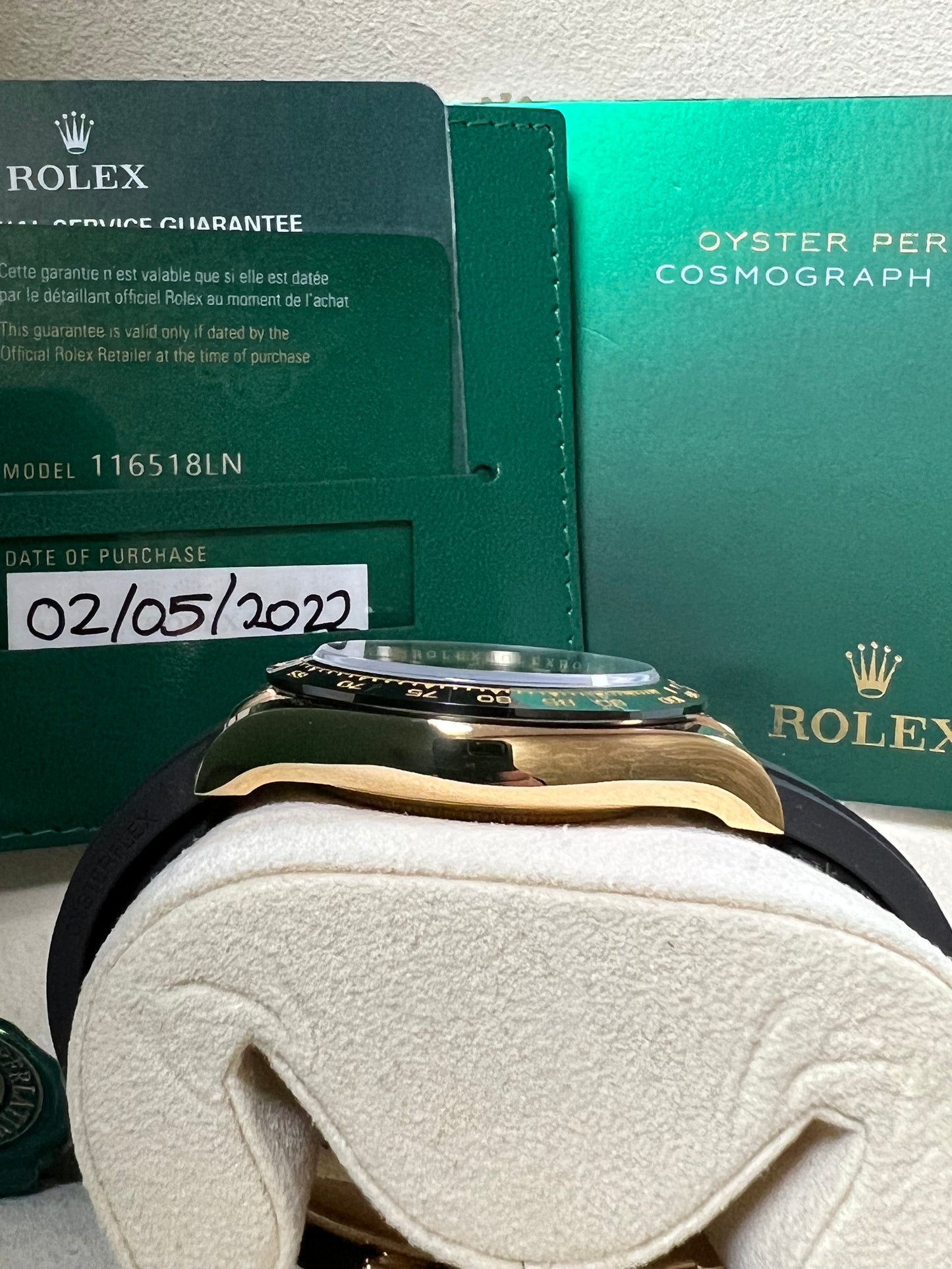 Rolex Cosmograph Daytona Oysterflex Yellow Gold Black Dial 2022 New Full Set