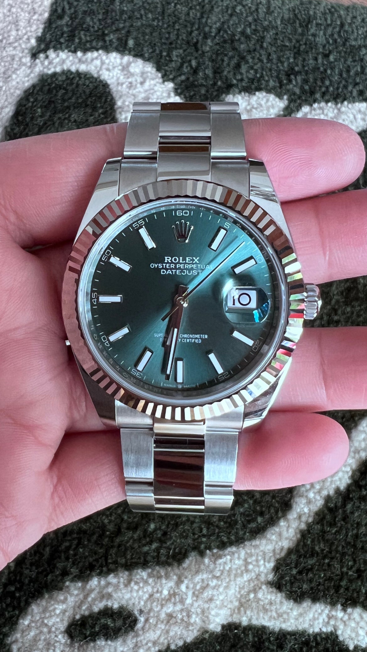 Rolex Datejust 41mm Mint Green Dial, 2024, New, Full Set 126334