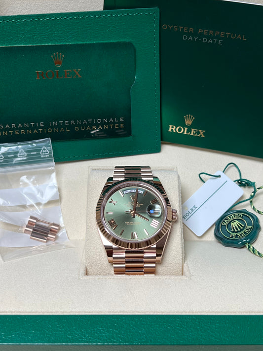 Rolex Day Date Rose Gold Olive Dial 2023